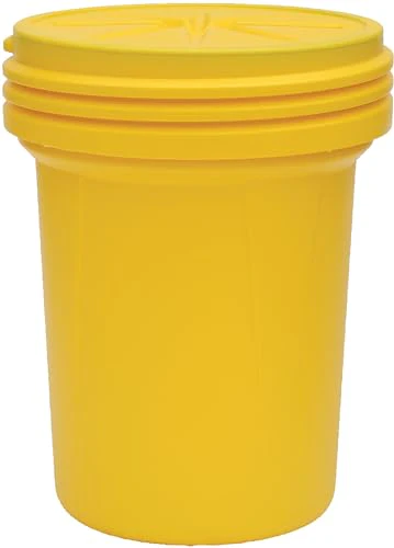 Eagle 30 Gallon Plastic Drum with Lid, Screw-On Lid, 28.3"x22.5", Lab Pack Drum Made of Durable, Lightweight HDPE, Withstands Weather and Chemicals, Made in USA, Yellow, 1600SL - Image 2