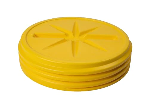 Eagle 30 Gallon Plastic Drum with Lid, Screw-On Lid, 28.3"x22.5", Lab Pack Drum Made of Durable, Lightweight HDPE, Withstands Weather and Chemicals, Made in USA, Yellow, 1600SL - Image 4