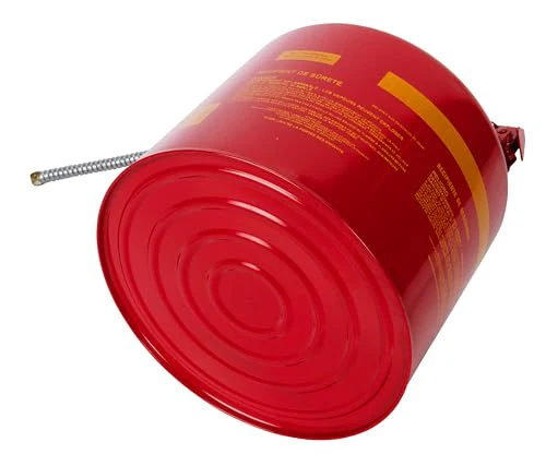 Eagle 5 Gallon Type II Red Safety Gas Can for Gasoline with Flame Arrester, Self-Closing Lid, and 12" x 7/8" Flexible Metal Hose, Made in the USA, Galvanized Steel Flammable Storage Can, U251S - Image 4