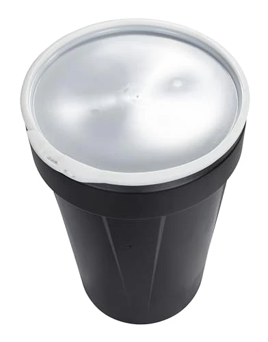 Eagle 55 Gallon Plastic Drum with Lid, Plastic Lever-Lock, 39.1"x23.8", Open Head Lab Pack Drum Made of Durable, Lightweight HDPE, Withstands Weather and Chemicals, Made in USA, Black, 1655BLK - Image 2