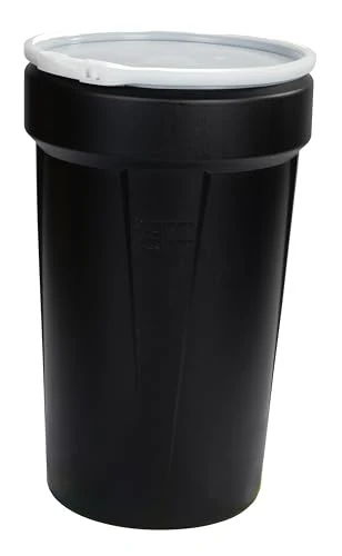 Eagle 55 Gallon Plastic Drum with Lid, Plastic Lever-Lock, 39.1"x23.8", Open Head Lab Pack Drum Made of Durable, Lightweight HDPE, Withstands Weather and Chemicals, Made in USA, Black, 1655BLK - Image 4
