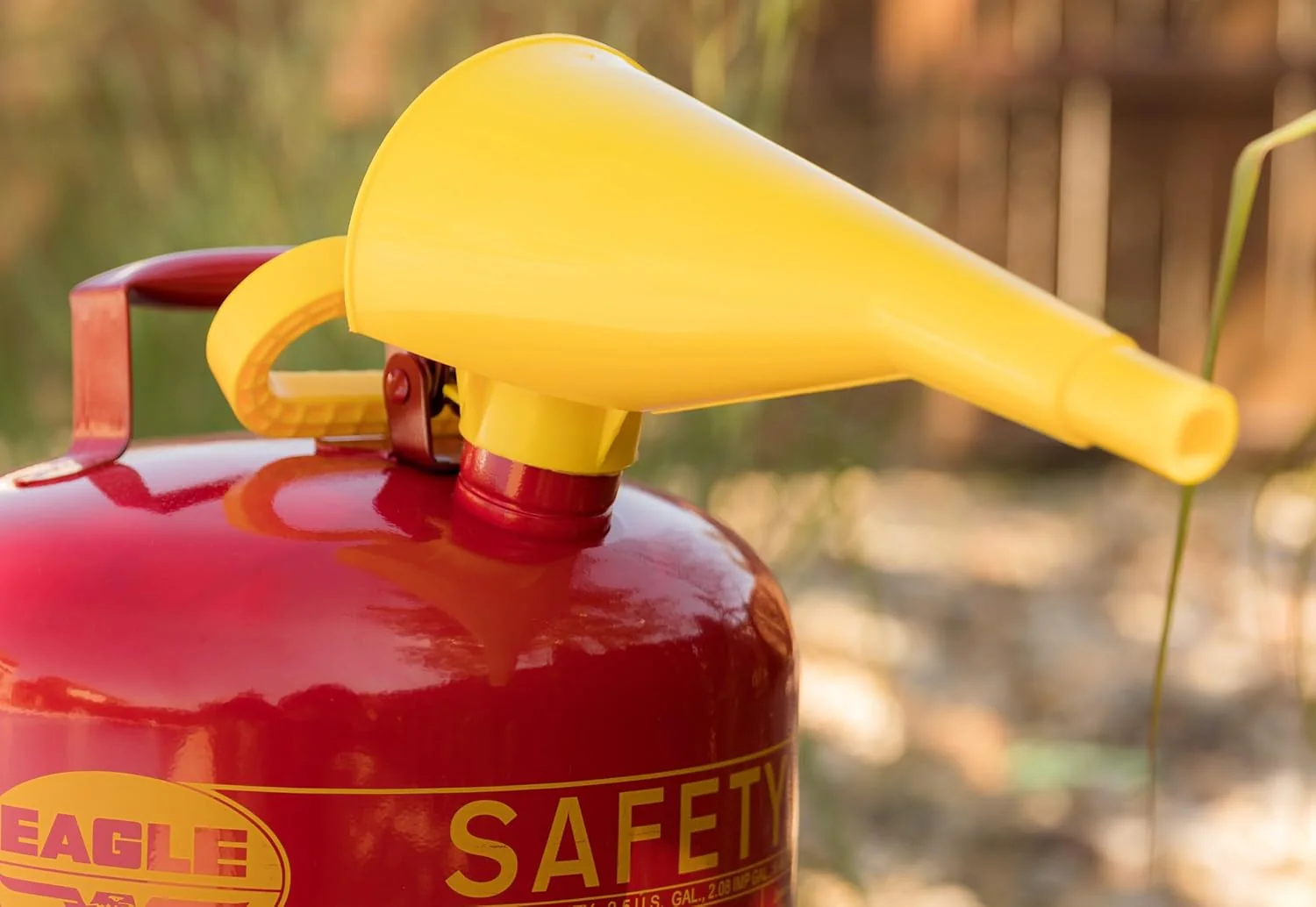 Eagle Plastic Funnel for Type I Metal Safety Cans, 5"x 7"x 12", Made of Chemically Resistant High-Density Polyethylene, Yellow, Made in The USA, F15FUN - Image 4