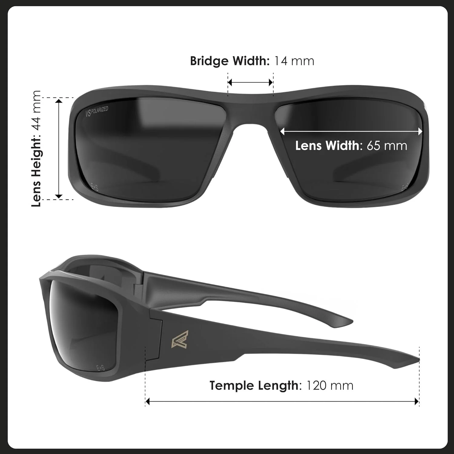 EDGE Brazeau Safety Glasses, Polarized Lenses, Non-Slip, Impact/Scratch Resistant, 99.9% UV Protect, ANSI Z87 Rated (Black, Polarized Smoke Vapor Shield) - Image 4