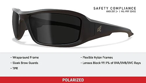 EDGE Brazeau Safety Glasses, Z87 Polarized Safety Sunglasses, Impact/Scratch Resistant, 99.9% UV Protect, ANSI Z87 Rated - Image 4