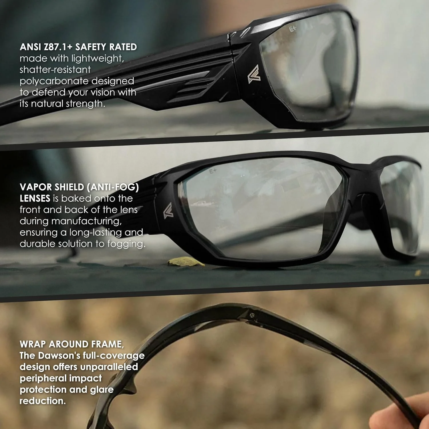 EDGE TXD416 Dawson Polarized Wrap-Around Safety Glasses Black Casual - Image 5