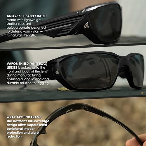 EDGE Dawson Anti Fog Safety Glasses for Men, High Impact Rated ANSI Z87.1 Safety Non Slip Sunglasses, Protective Eyewear - Image 5