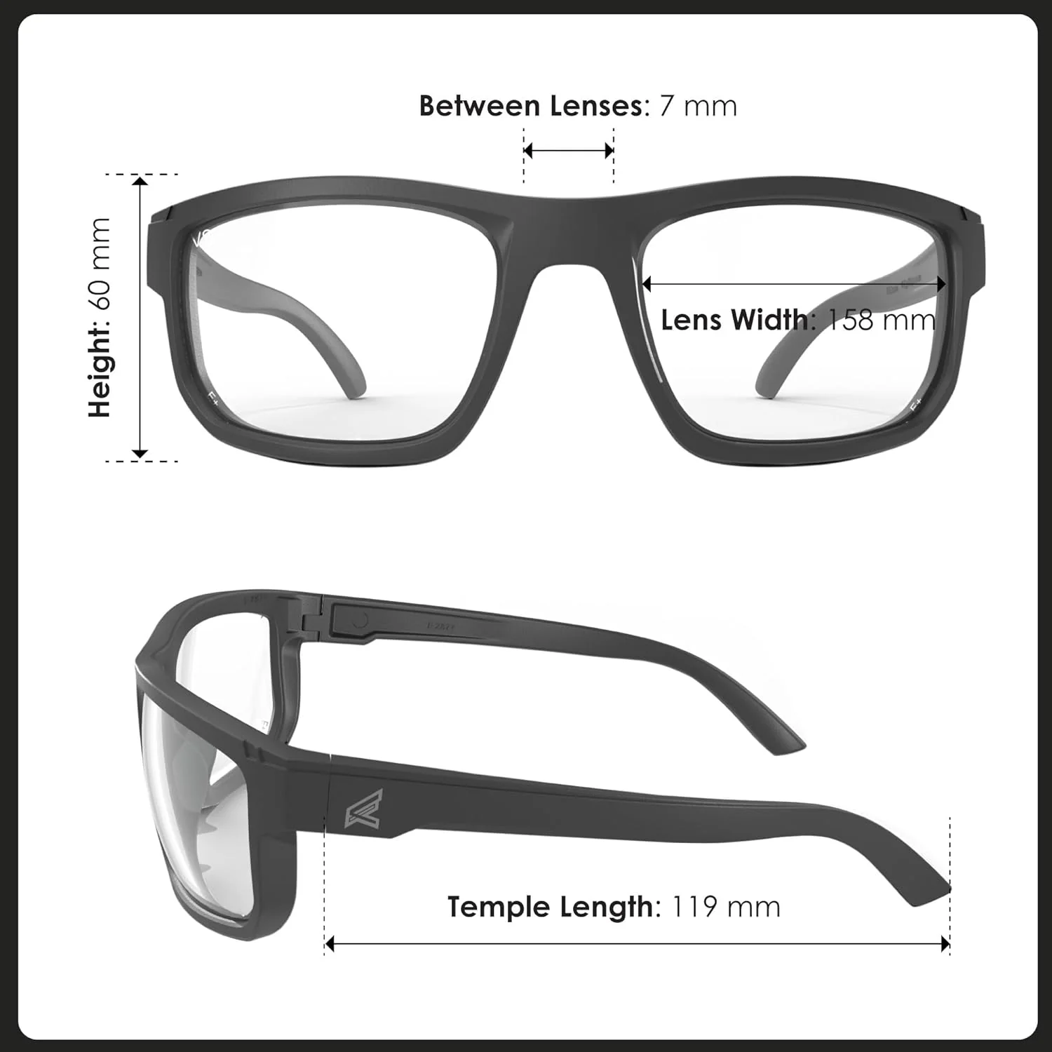 EDGE Defiance Z87 Wayfarer Safety Sunglasses (Matte Black, Clear Vapor Shield Lens), Anti-fog Z87 Clear Safety Glasses, Shatter Resistant, ANSI Compliant Men's Sunglasses - Image 6
