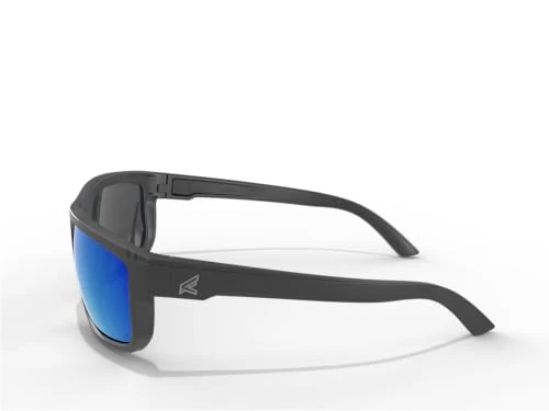 EDGE Defiance Z87 Wayfarer Safety Sunglasses (Matte Black, Polarized Aqua Precision Blue Mirror), Polarized Safety Glasses, Shatter Resistant, ANSI Compliant Men's Sunglasses… - Image 3