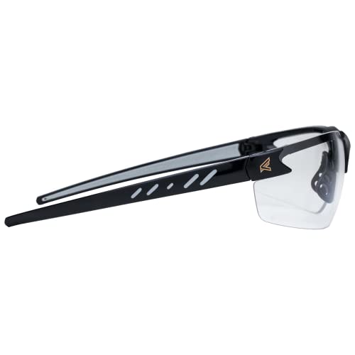 Edge DZ111-G2 Zorge G2 Wrap-Around Safety Glasses, Anti-Scratch, Non-Slip, UV 400, Military Grade, ANSI/ISEA & MCEPS Compliant, 5.04" Wide, Black Frame / Clear Lens - Image 3