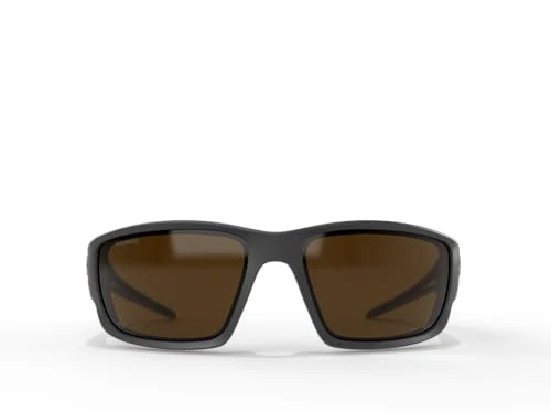 EDGE Kazbek Polarized Wrap-Around Safety Glasses, Anti-Scratch, Non-Slip, UV 400, Military Grade, ANSI/ISEA & MCEPS Compliant, 5.04" Wide, Black Frame/Copper Lens - Image 2