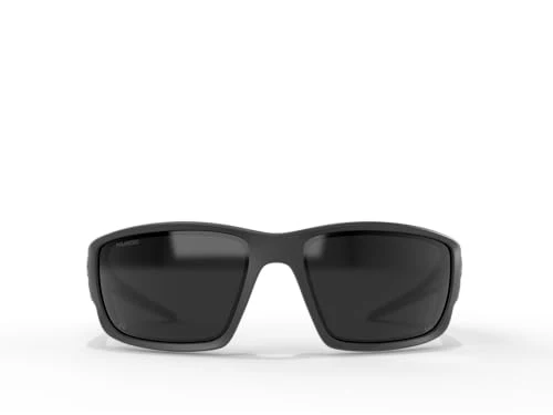 EDGE Kazbek Wrap-Around Safety Glasses, Anti-Scratch, Non-Slip, UV 400, Military Grade, ANSI/ISEA & MCEPS Compliant (Black, Polarized Smoke) - Image 2