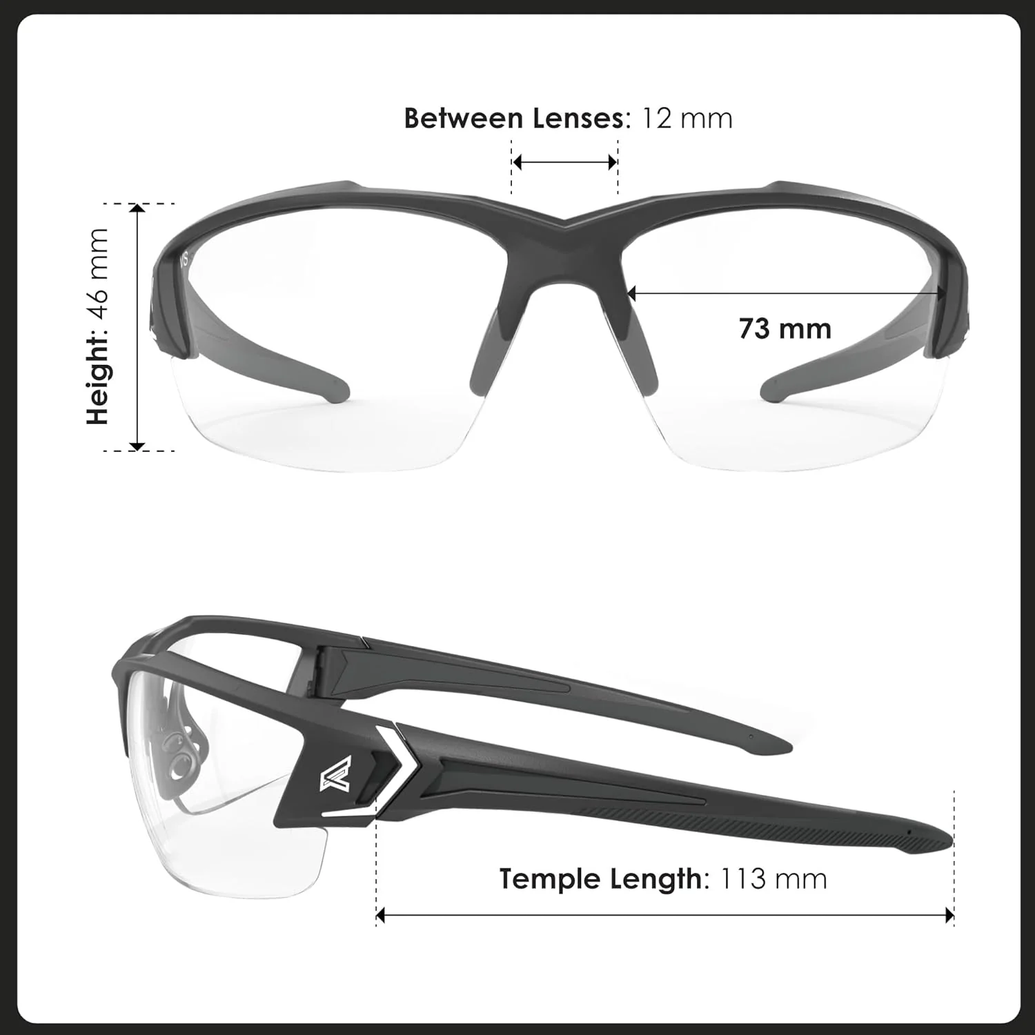 EDGE Khor G2 ANSI Z87 Safety Glasses for Men: Shatter Resistant, Anti-Slip Frames, Nylon Lenses, Clear Z87 Safety Glasses for Men - Image 6