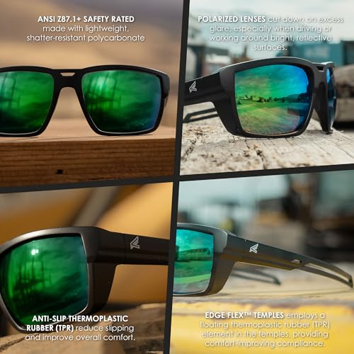 EDGE Lassen Z87 Safety Glasses for Men: Tough, Impact Rated, Polycarbonate Lenses, Available in Polarized, Tinted, or Clear - Image 4
