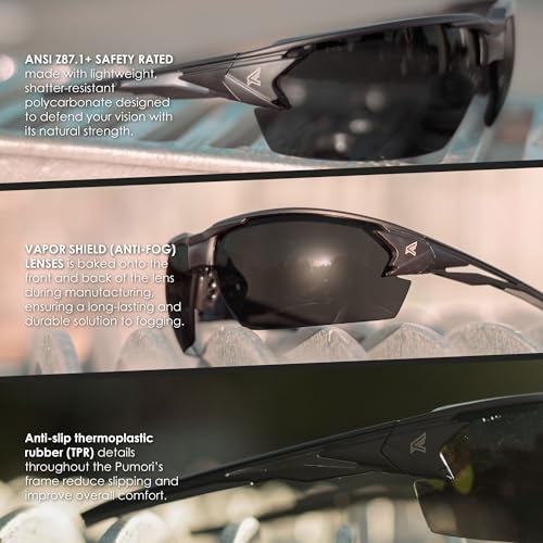 EDGE Pumori Z87 Rated Polarized Safety Glasses: Men's Safety Glasses, Adjustable TPR, Non-Slip, Tinted Safety Glasses, Flexible Polycarbonate Frames, Nylon Lenses, 99% UV Protection Men's Sunglasses - Image 4