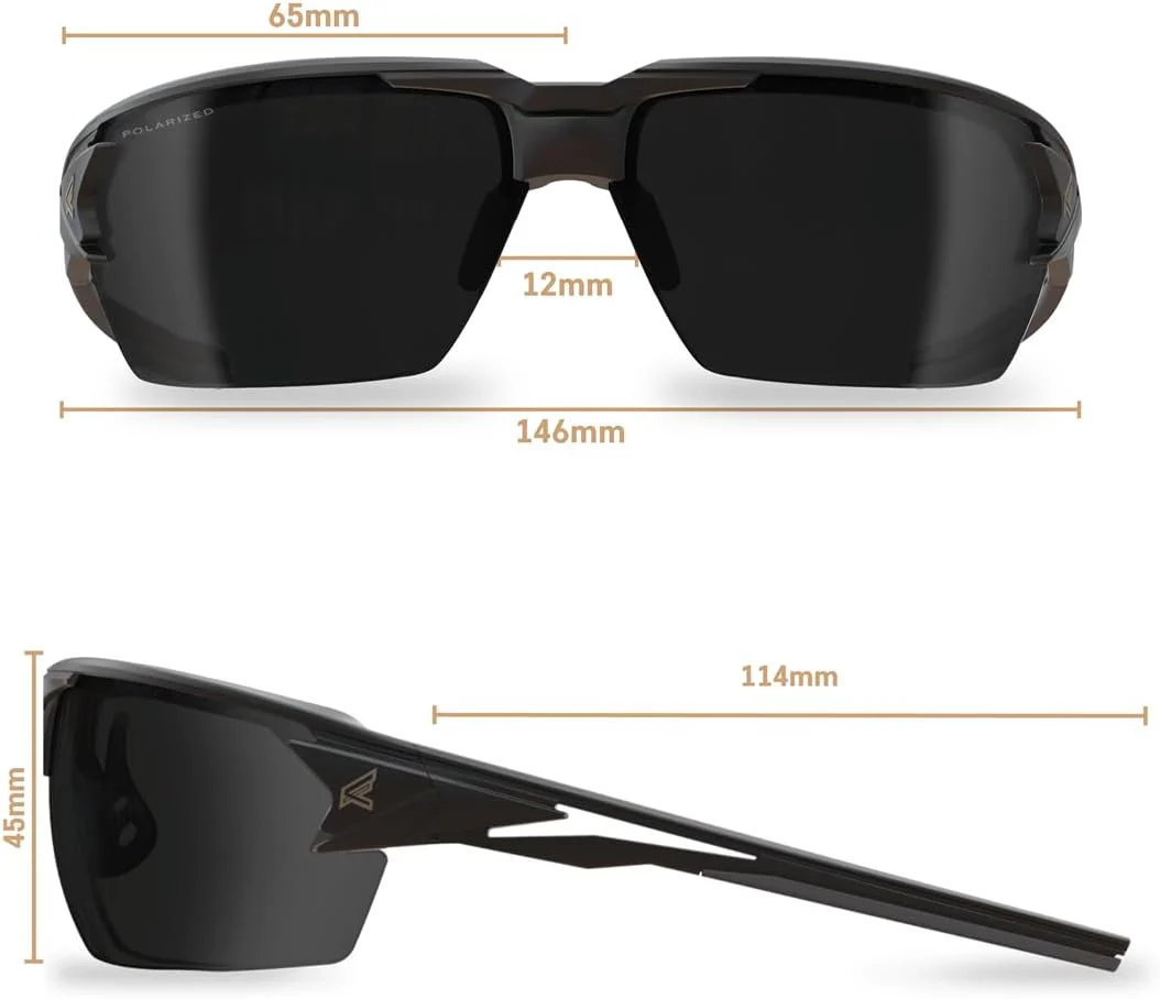 EDGE Pumori Z87 Rated Polarized Safety Glasses: Men's Safety Glasses, Non-Slip Anti-Fog Safety Glasses, Shatter Resistant Tinted Safety Glasses, Flexible Nylon Frame 99% UV Protection Men's Sunglasses - Image 6