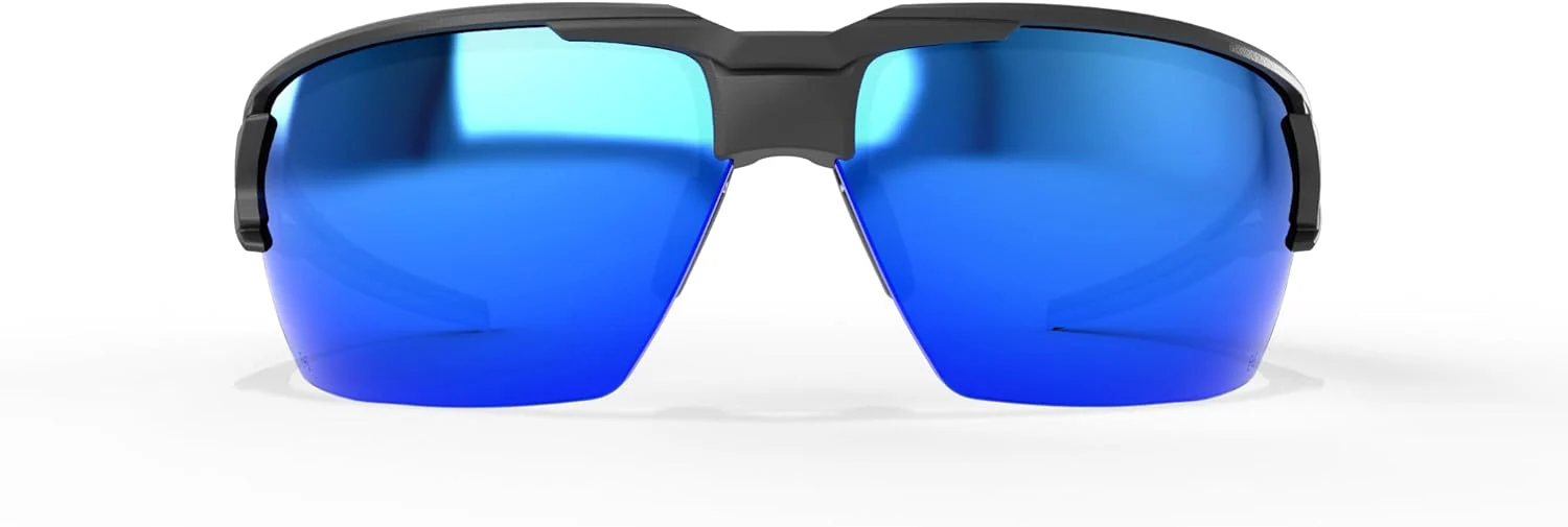 EDGE Pumori Z87 Rated Polarized Safety Glasses: Men's Safety Glasses, Non-Slip, Shatter Resistant Safety Glasses, Flexible Nylon Frames, 99% UV Protection Men's Sunglasses - Aqua Precision Blue Mirror - Image 3