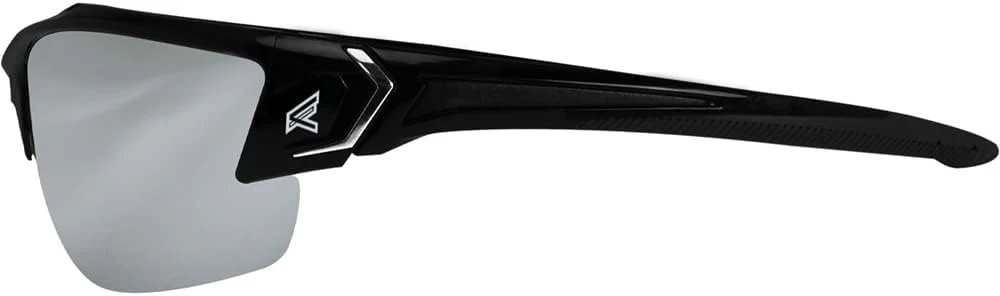 Edge SDK117-G2 Khor G2 Wrap-Around Safety Glasses, Anti-Scratch, Non-Slip, UV 400, Military Grade, ANSI/ISEA & MCEPS Compliant, 5.04" Wide, Black Frame / Silver Mirror Lens - Image 4