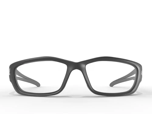 EDGE SK-XL111VS Kazbek XL Wrap-Around Safety Glasses, Anti-Scratch, Non-Slip, UV 400, Military Grade, ANSI/ISEA & MCEPS Compliant, XL Wide Fit, Black Frame/Clear Lens - Image 2
