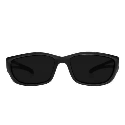 Edge SK-XL116 Kazbek XL Wrap-Around Safety Glasses, Anti-Scratch, Non-Slip, UV 400, Military Grade, ANSI/ISEA & MCEPS Compliant, XL Wide Fit, Black Frame/Smoke Lens - Image 2