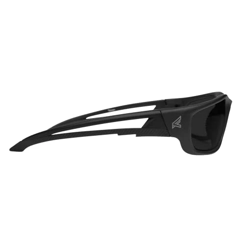 Edge SK-XL116 Kazbek XL Wrap-Around Safety Glasses, Anti-Scratch, Non-Slip, UV 400, Military Grade, ANSI/ISEA & MCEPS Compliant, XL Wide Fit, Black Frame/Smoke Lens - Image 3