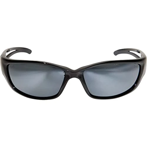 Edge SK-XL117 Kazbek XL Wrap-Around Safety Glasses, Anti-Scratch, Non-Slip, UV 400, Military Grade, ANSI/ISEA & MCEPS Compliant, XL Wide Fit, Black Frame/Silver Mirror Lens - Image 2