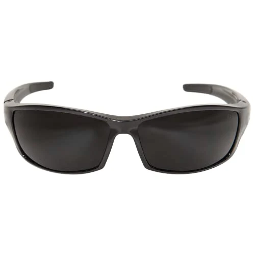 Edge SR116 Reclus Wrap-Around Safety Glasses, Anti-Scratch, Non-Slip, UV 400, Military Grade, ANSI/ISEA & MCEPS Compliant, 5.04" Wide, Black Frame/Smoke Lens - Image 2