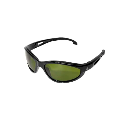 Edge SW11-IR3 Dakura Wrap-Around Safety Glasses, Anti-Scratch, Non-Slip, UV 400, Military Grade, ANSI/ISEA & MCEPS Compliant, 5.04" Wide, Black Frame / IR3 Light Welding Lens
