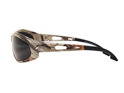 Edge SW116CF Dakura Wrap-Around Safety Glasses, Anti-Scratch, Non-Slip, UV 400, Military Grade, ANSI/ISEA & MCEPS Compliant, 5.04" Wide, Forest Camo Frame/Smoke Lens - Image 3