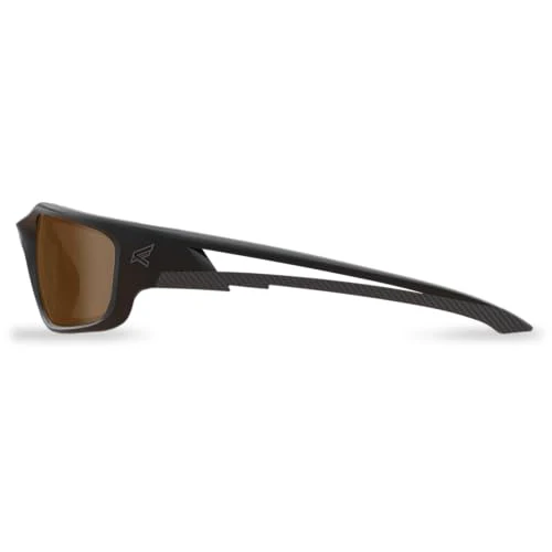 EDGE TSK-XL215 Kazbek XL Polarized Wrap-Around Safety Glasses, Anti-Scratch, Non-Slip, UV 400, Military Grade, ANSI/ISEA & MCEPS Compliant, XL Wide Fit, Black Frame/Copper Lens - Image 3
