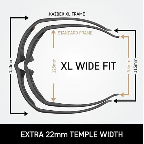 EDGE TSK-XL215 Kazbek XL Polarized Wrap-Around Safety Glasses, Anti-Scratch, Non-Slip, UV 400, Military Grade, ANSI/ISEA & MCEPS Compliant, XL Wide Fit, Black Frame/Copper Lens - Image 6