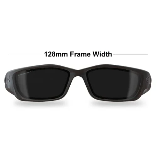 EDGE TSK-XL216 Kazbek XL Polarized Wrap-Around Safety Glasses, Anti-Scratch, Non-Slip, UV 400, Military Grade, ANSI/ISEA & MCEPS Compliant, XL Wide Fit (Black Frame, Smoke Lens) - Image 4