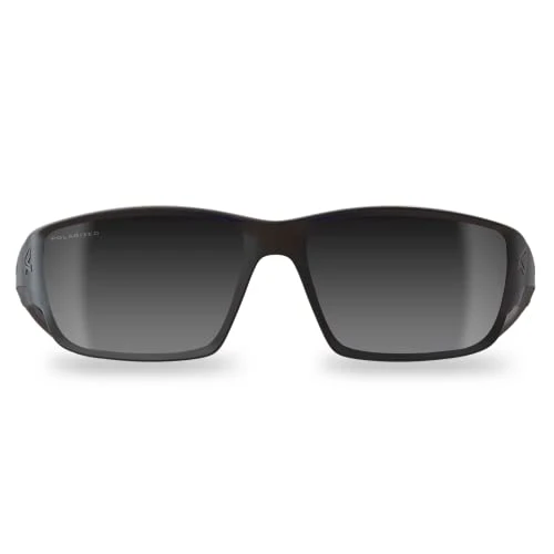 EDGE TSK21-G15-7 Kazbek Polarized Wrap-Around Safety Glasses, Anti-Scratch, Non-Slip, UV 400, Military Grade, ANSI/ISEA & MCEPS Compliant, 5.04" Wide (Black Frame/G-15 Silver Mirror Lens) - Image 2