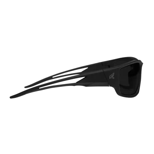 EDGE TSK236VS Kazbek Torque Polarized Anti-Fog/Vapor Shield Safety Glasses, Anti-Scratch, Non-Slip, UV 400, Military Grade, ANSI/ISEA & MCEPS, 5.04" W, Matte Black Frame with Red E Logo/Smoke Lens - Image 3