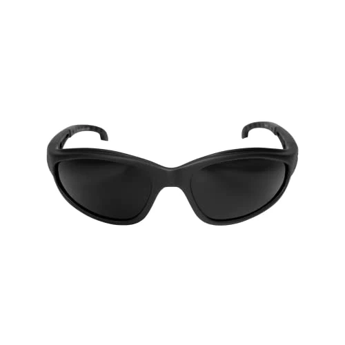Edge TSM216 Dakura Polarized Wrap-Around Safety Glasses, Anti-Scratch, Non-Slip, UV 400, Military Grade, ANSI/ISEA & MCEPS Compliant, 5.04" Wide, Matte Black Frame / Smoke Lens - Image 2
