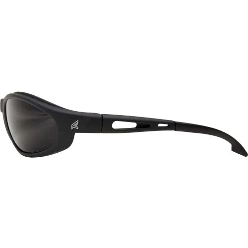 Edge TSM216 Dakura Polarized Wrap-Around Safety Glasses, Anti-Scratch, Non-Slip, UV 400, Military Grade, ANSI/ISEA & MCEPS Compliant, 5.04" Wide, Matte Black Frame / Smoke Lens - Image 3