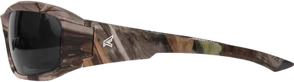 Edge TXB216CF Brazeau Polarized Wrap-Around Safety Glasses, Anti-Scratch, Non-Slip, UV 400, Military Grade, ANSI/ISEA & MCEPS Compliant, 5.04" Wide, Forest Camo Frame/Smoke Lens - Image 4