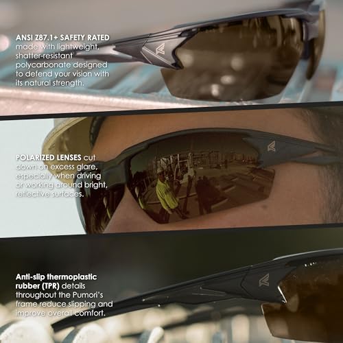 EDGE TXP415 Pumori Polarized Safety Glasses: Men's Safety Glasses, Anti-Scratch, Non-Slip, Wrap-Around Tinted Safety Glasses, ANSI/ISEA & MCEPS Compliant, 99% UV Protection Men's Sunglasses - Image 4