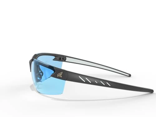 EDGE Zorge G2 Wrap-Around Safety Glasses, Anti-Scratch, Non-Slip, UV 400, Military Grade, ANSI/ISEA & MCEPS Compliant, 5.04" Wide, Black Frame/Light Blue Lens - Image 3