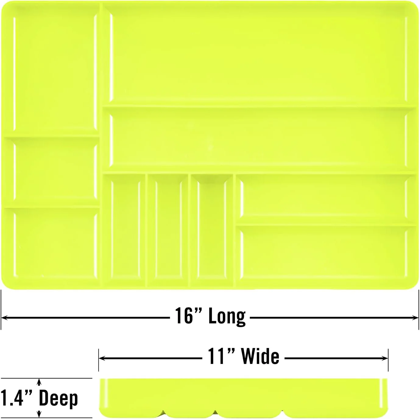 Ernst 10 Compartment Drawer Organizer: Heavy Duty Stackable Tray for Garage Tool Organization - Low-Profile Toolbox Storage - Bolts, Tools, Parts, Easy to Clean – High Visibility - Made in the USA - Image 8