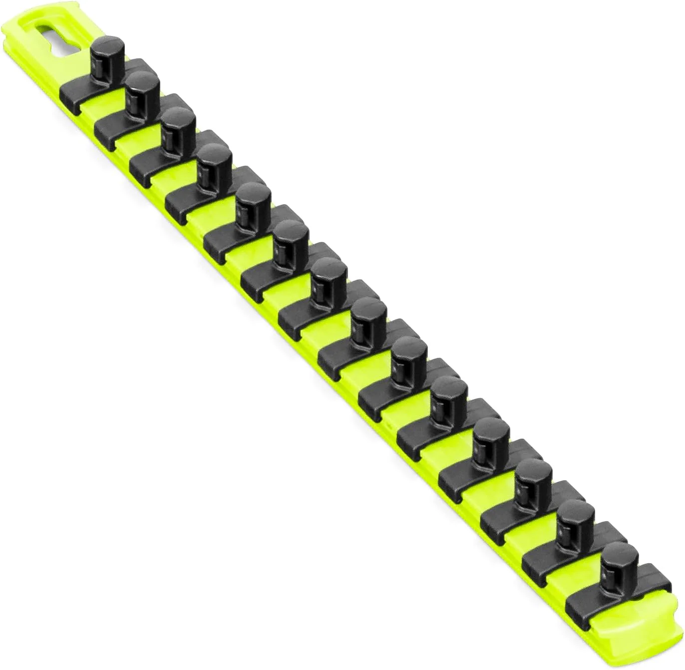 ERNST 13-Inch Socket Rail Organizer with 14 3/8-Inch Twist Lock Clips, High Visibility (8438HV) 13-Inch 3/8-Inch Twist Clips Hi-viz - Image 2