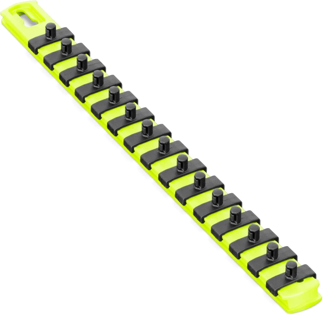 ERNST 13-Inch Socket Rail Organizer with 15 1/4-Inch Twist Lock Clips, High Visibility (8437HV) 13-Inch 1/4-Inch Twist Clips Hi-viz - Image 2
