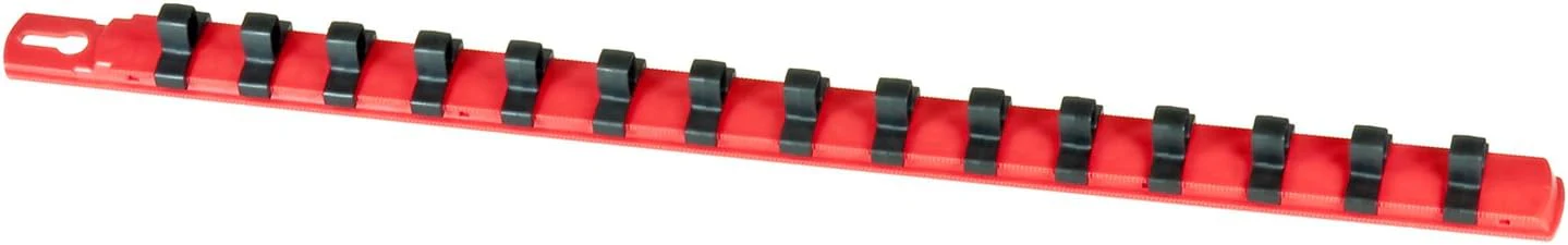 ERNST 18-Inch Socket Rail Organizer with 18 3/8-Inch Dura-Pro HD Clips, Red (8320-Red-3/8) - Image 2