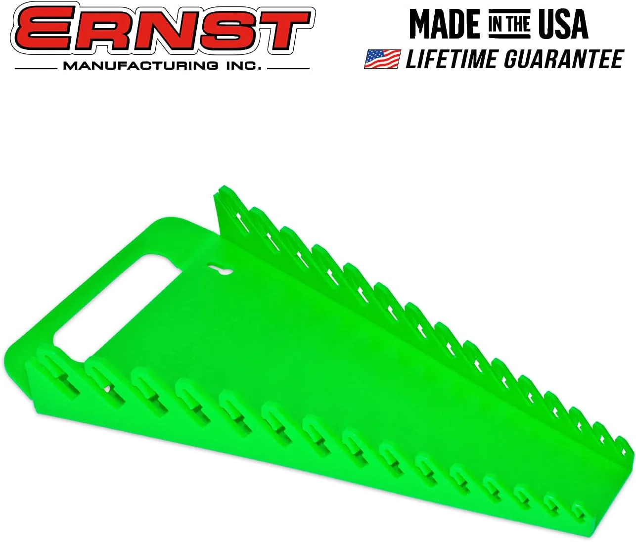 ERNST 5056 Gripper Wrench Organizer, 15 Tool, Green - Image 3