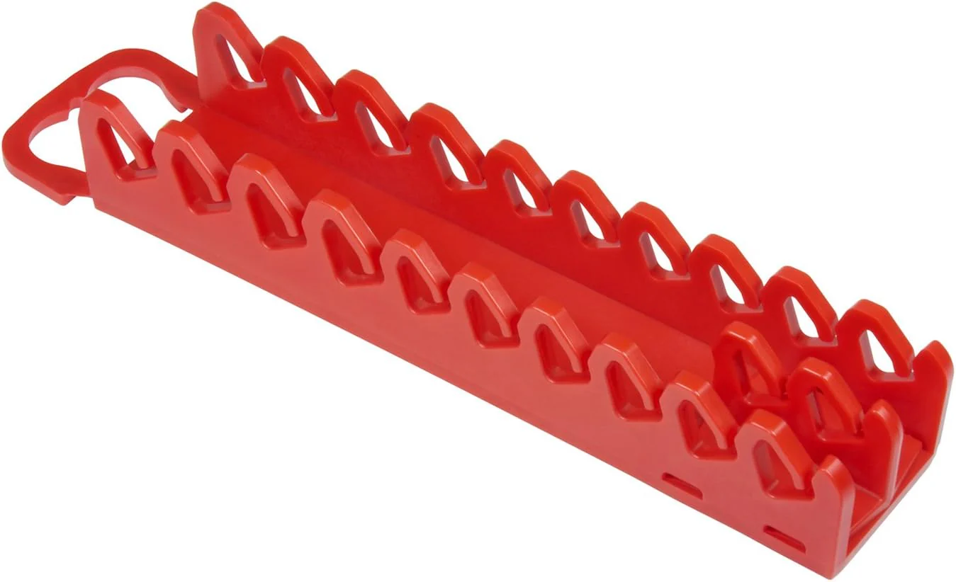 Ernst Manufacturing 10-Tool Screwdriver Gripper - Screwdriver Holder in Vibrant Red (Model 5310) with Handle for Portable or Pegboard Storage Of Your Screwdriver Set - Image 2