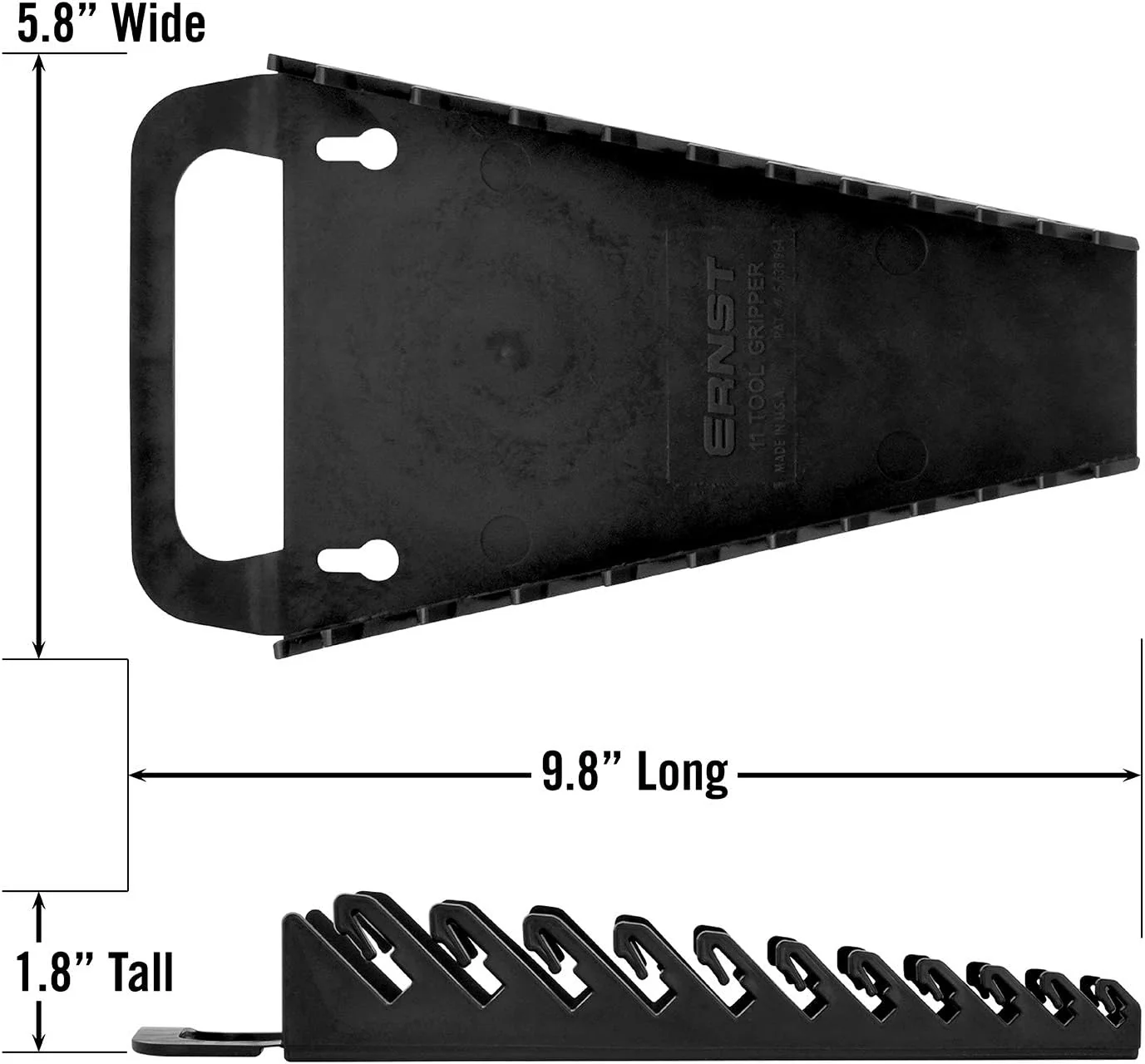 Ernst Manufacturing 11-Wrench Gripper Portable Wrench Organizer - Durable Flexible Grip, Fits 1/4" to 7/8" & 6-16 mm, Black (Model 5087) - Image 5