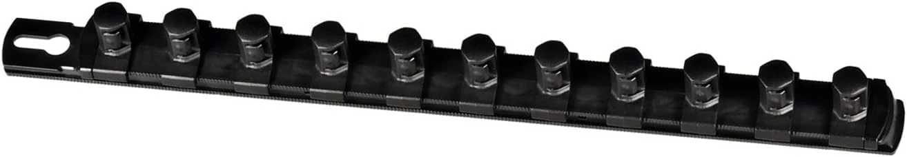 Ernst Manufacturing 13-Inch Magnetic Socket Organizer with 11 1/2-Inch Twist Lock Clips, Black (8425M-Black-1/2) 13-Inch 1/2-Inch Twist Clips Black - Image 2