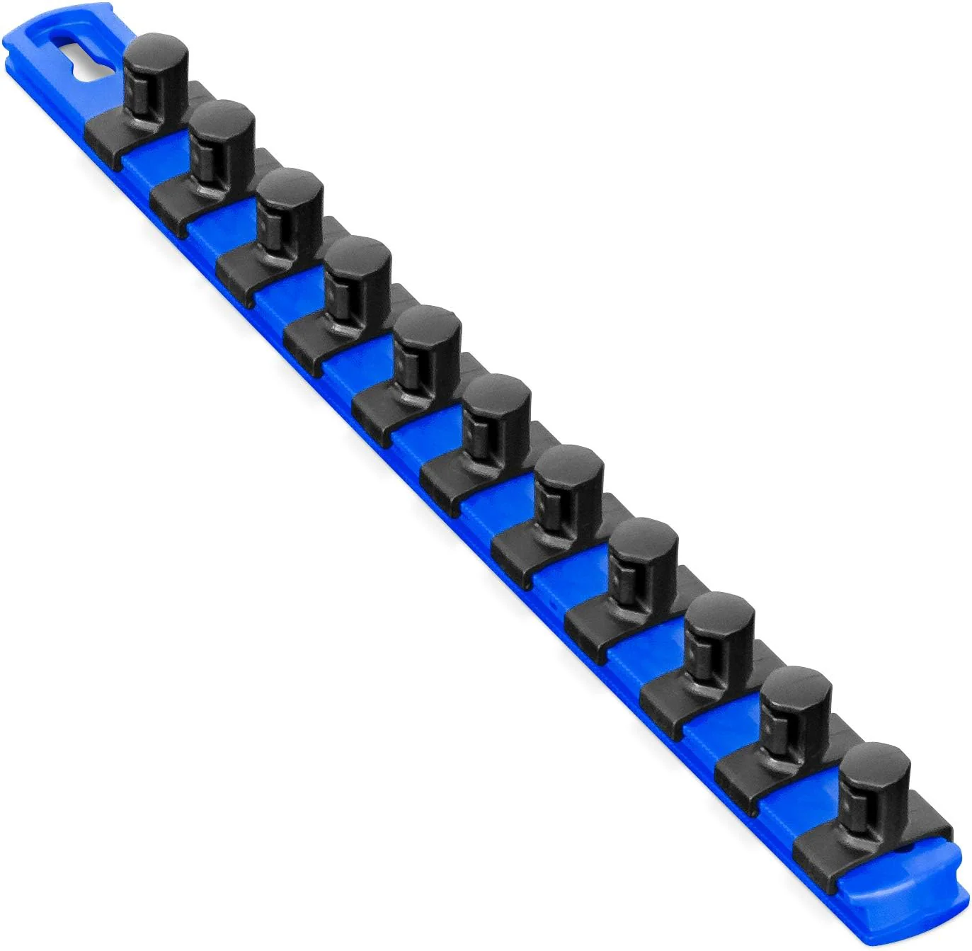 Ernst Manufacturing 13-Inch Magnetic Socket Organizer with 11 1/2-Inch Twist Lock Clips, Blue (8419M-Blue-1/2) 13-Inch 1/2-Inch Twist Clips Blue - Image 2