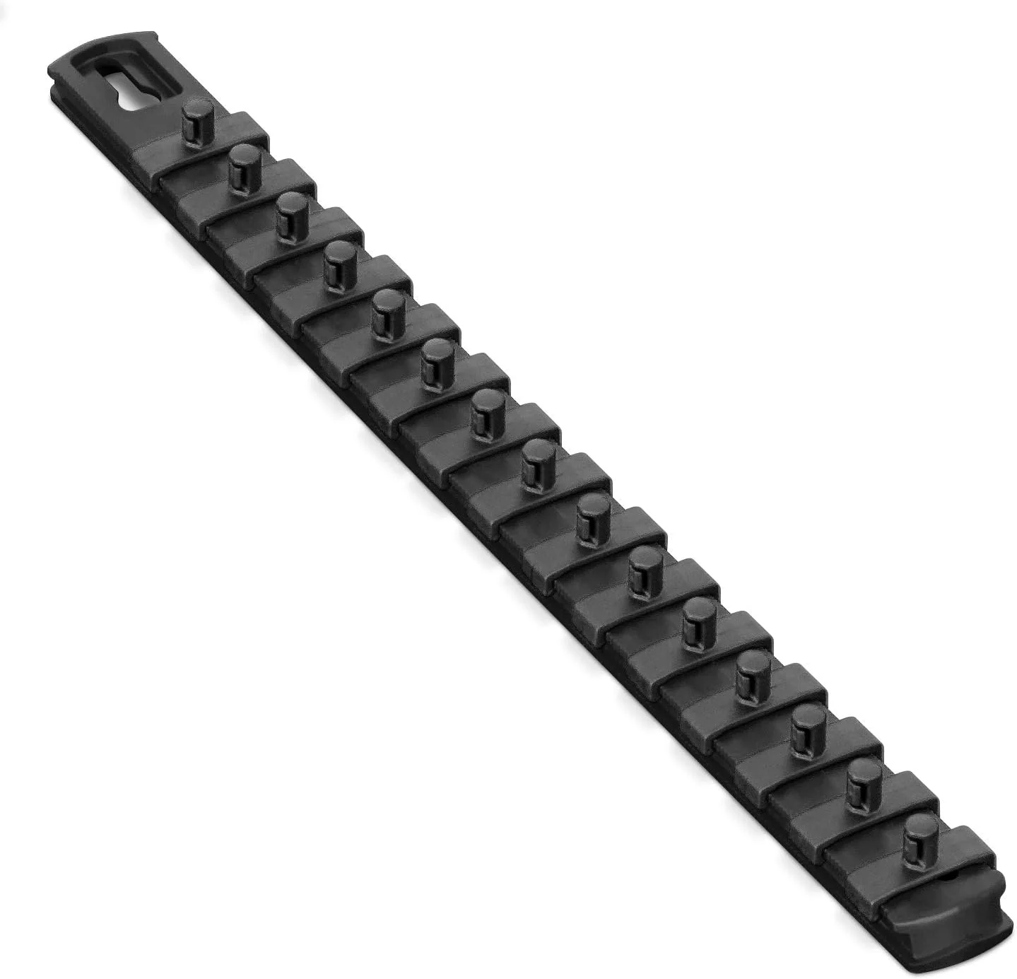 Ernst Manufacturing 13-Inch Magnetic Socket Organizer with 15 1/4-Inch Twist Lock Clips, Black (8423M-Black-1/4) 13-Inch 1/4-Inch Twist Clips Black - Image 2