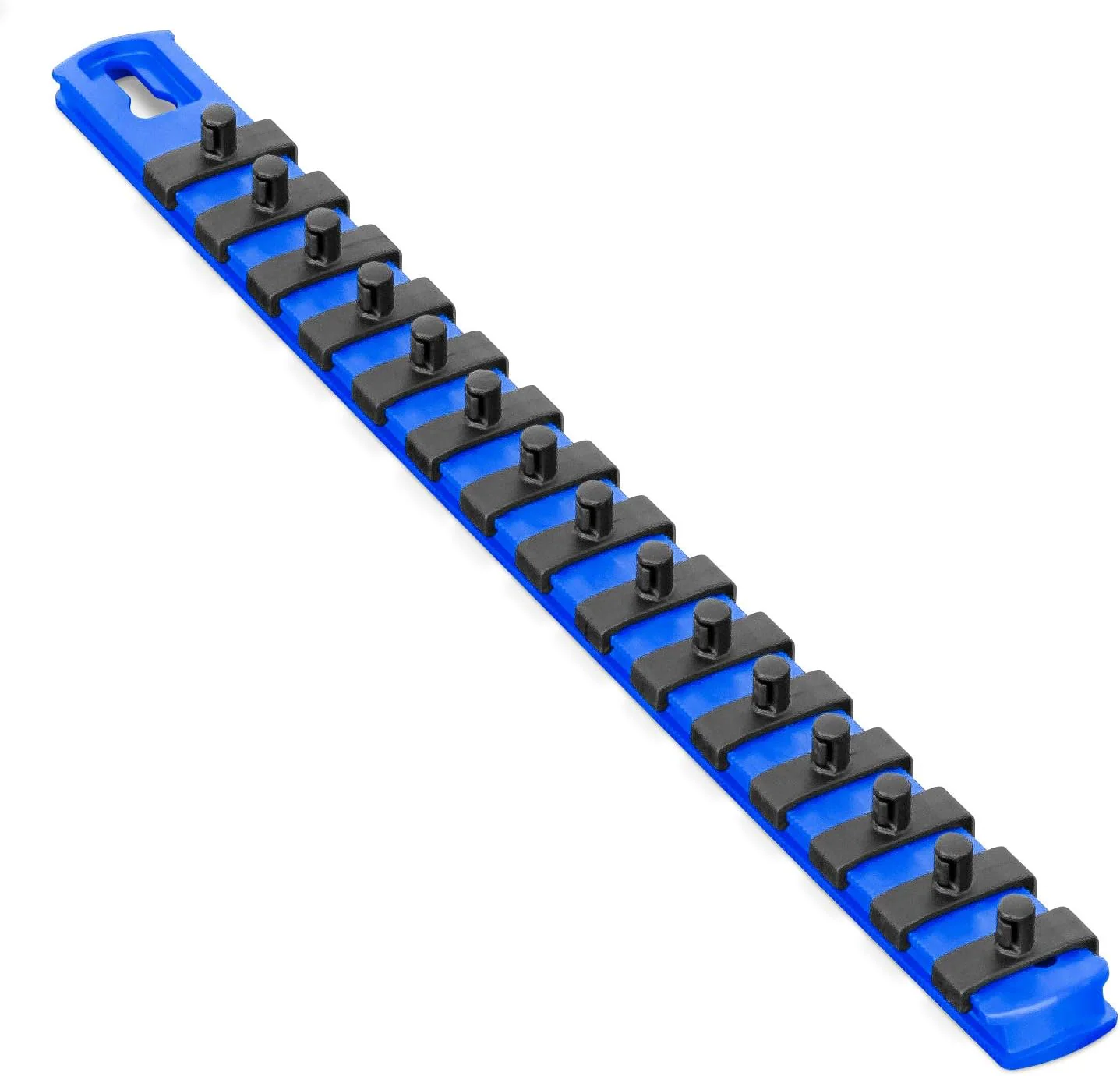 Ernst Manufacturing 13-Inch Magnetic Socket Organizer with 15 1/4-Inch Twist Lock Clips, Blue - 8417M-Blue-1/4 13-Inch 1/4-Inch Twist Clips Blue - Image 2