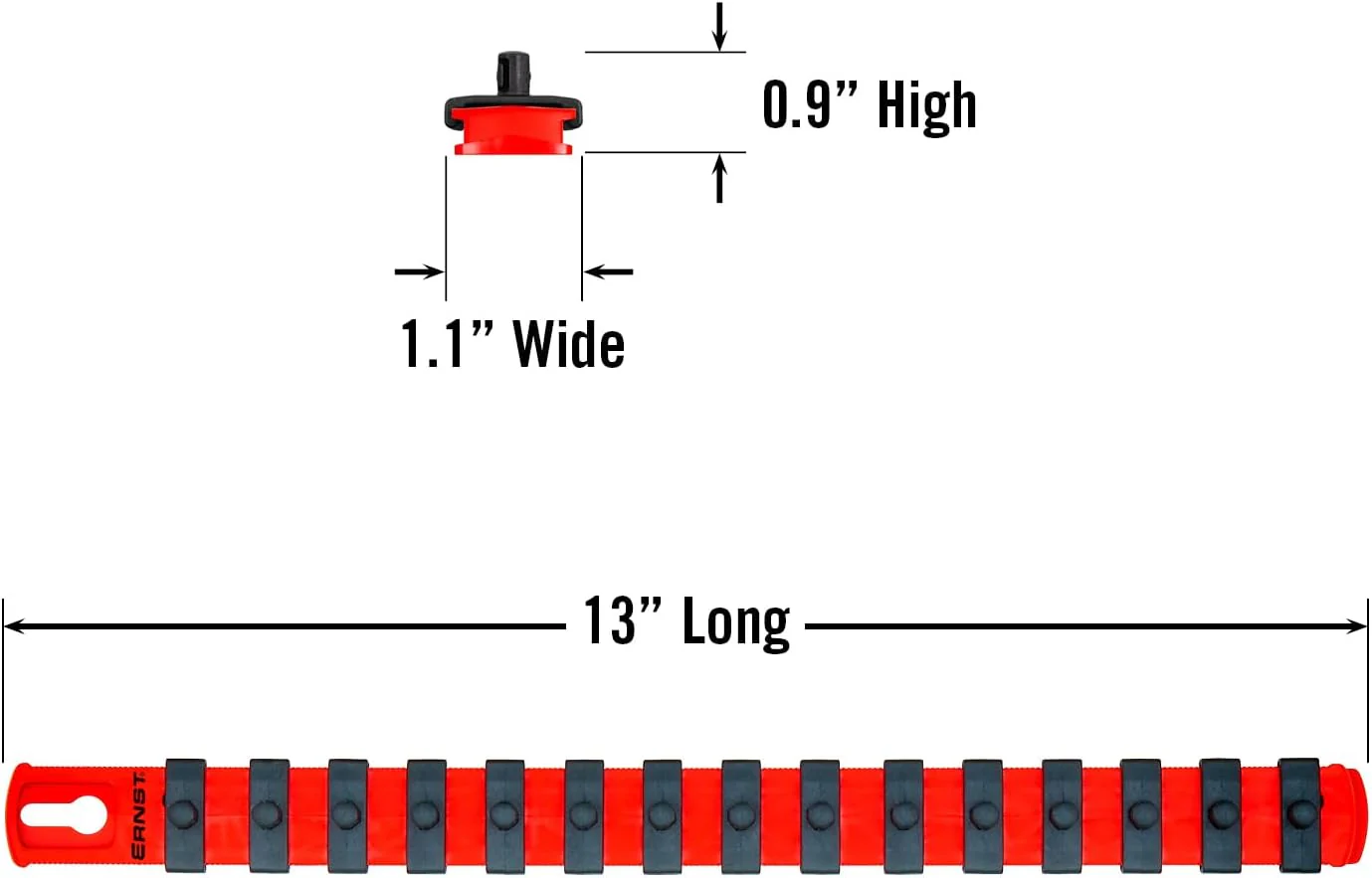 Ernst Manufacturing - 13 Socket Org Red 1/4 Dr Twist Lock Clips (8414) 13-Inch 1/4-Inch Twist Clips Red - Image 6